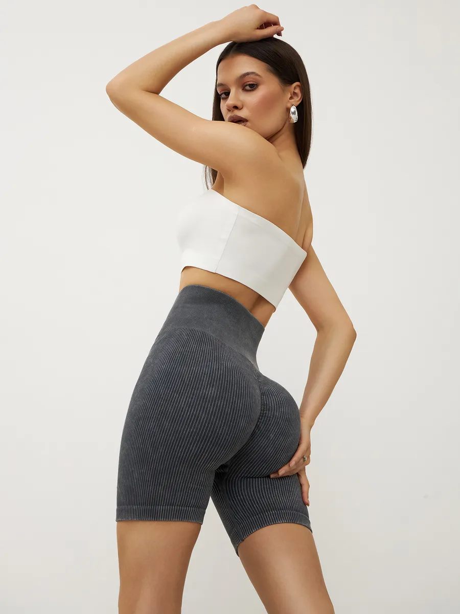 Велосипедки в рубчик короткие утягивающие Дженнер