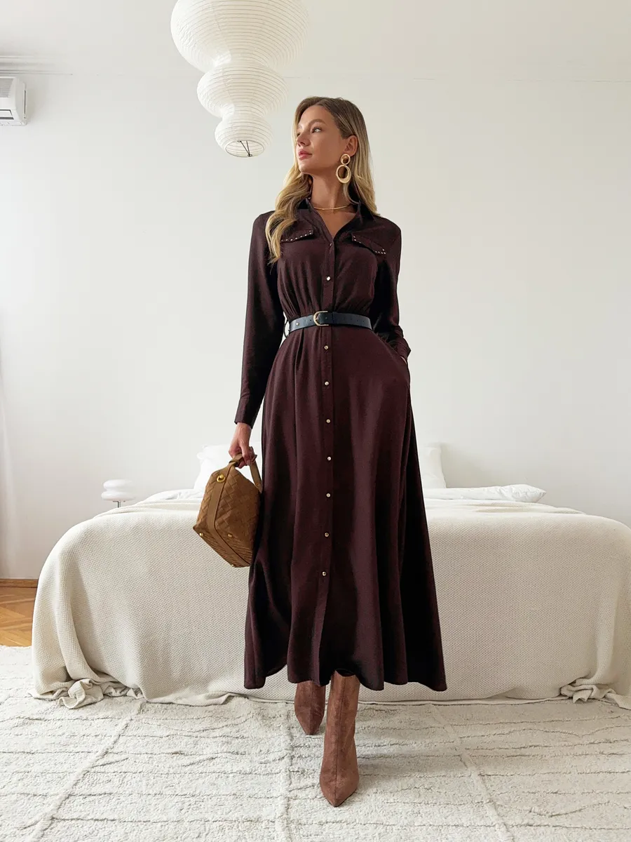 Платье рубашка длинное