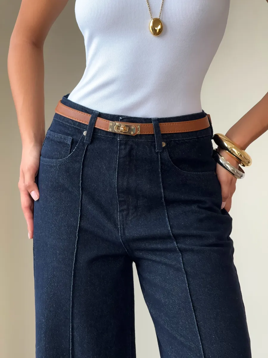 Джинсы широкие клеш палаццо со стрелками Сабрина