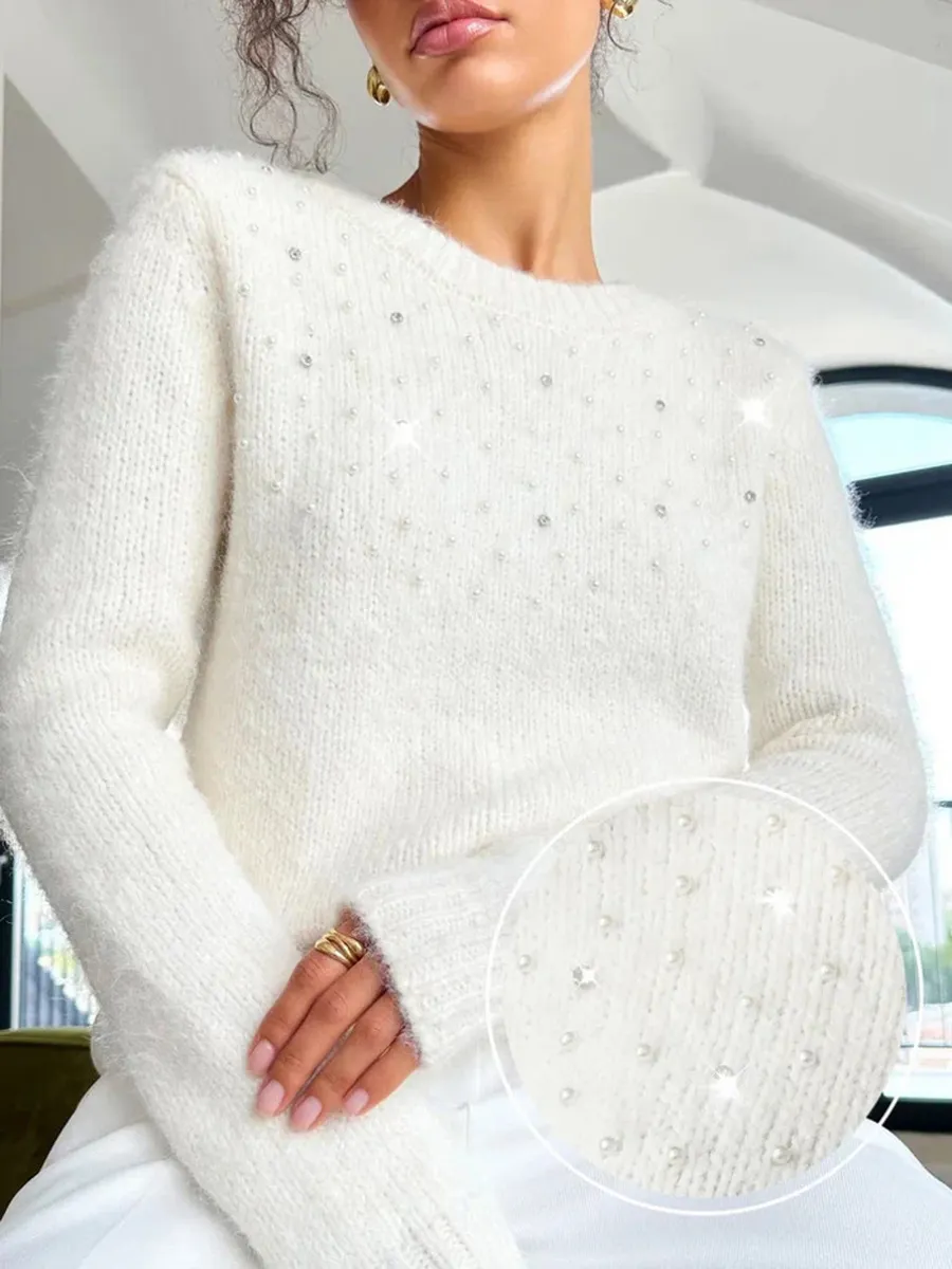 Свитер вязаный пушистый шерстяной