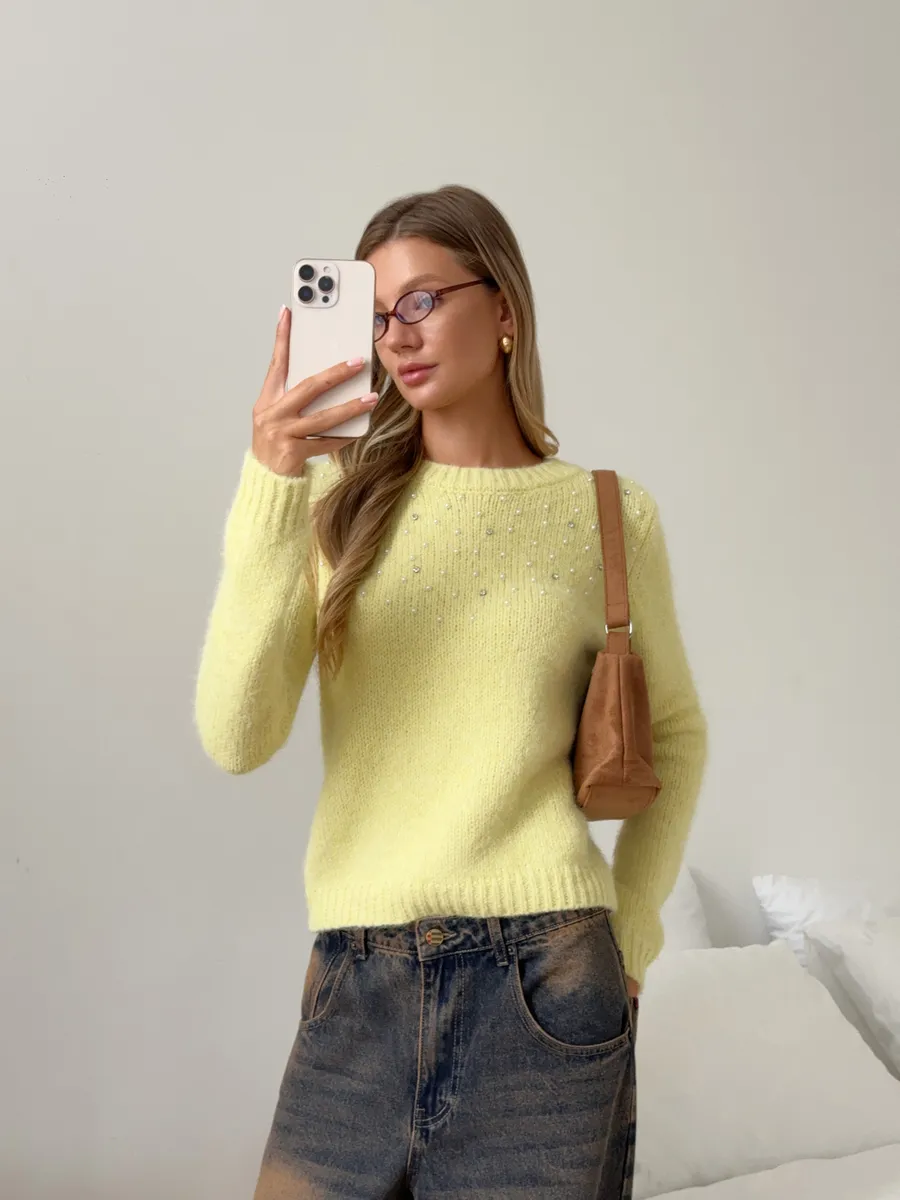 Свитер вязаный пушистый шерстяной