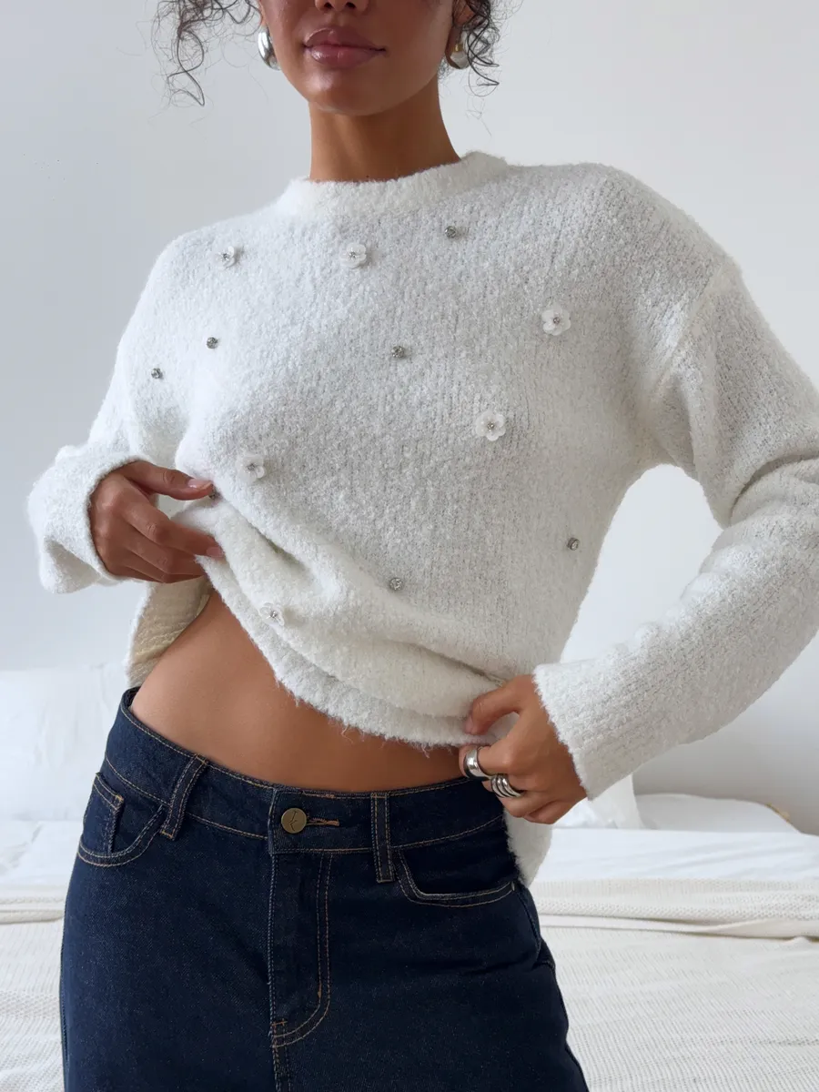 Джемпер вязаный пушистый шерстяной