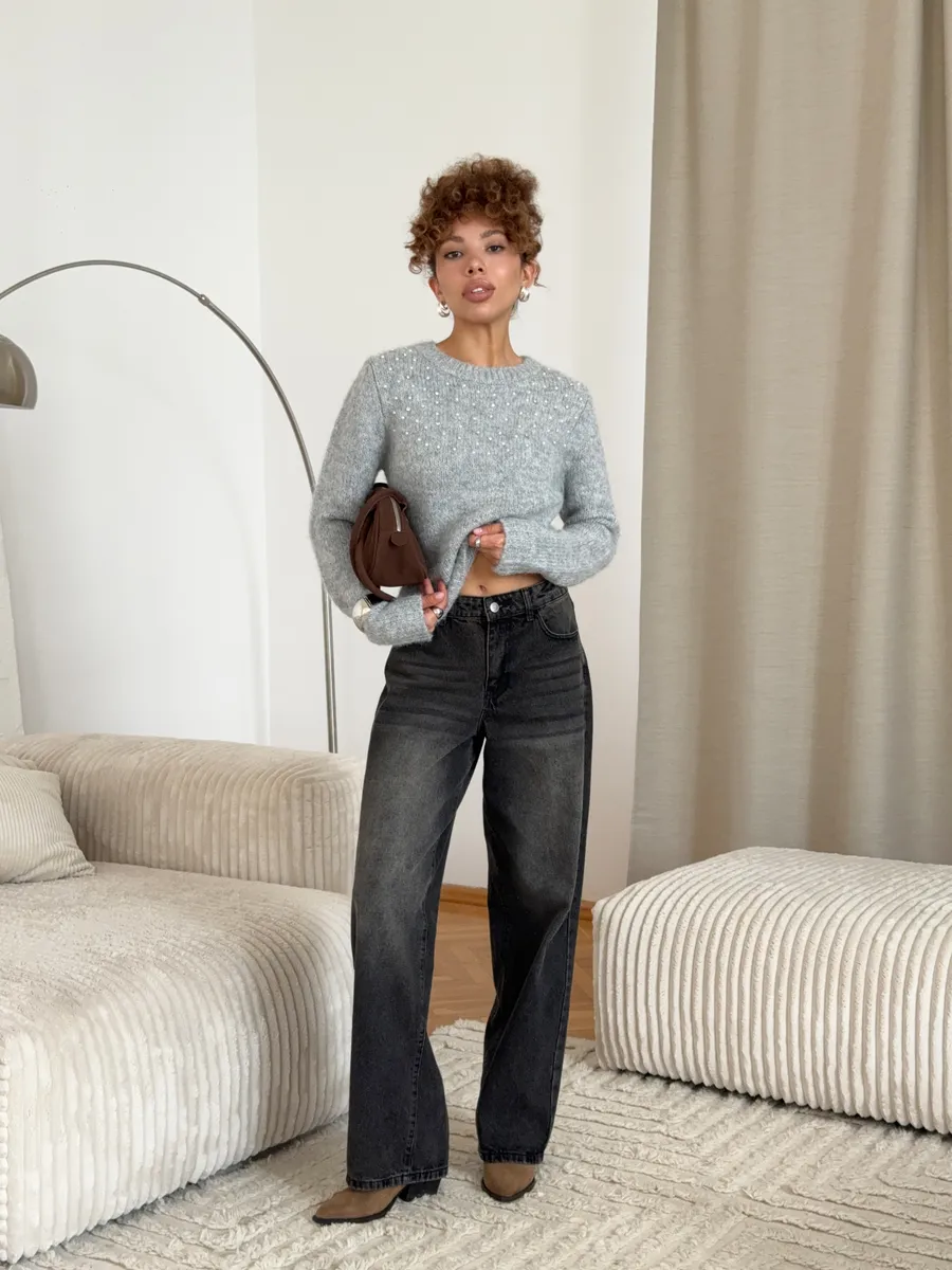 Свитер вязаный пушистый шерстяной