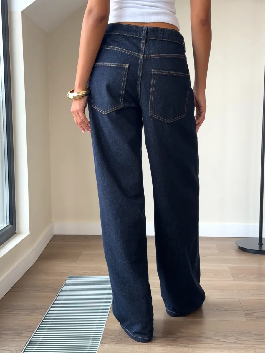 Джинсы прямые широкие багги