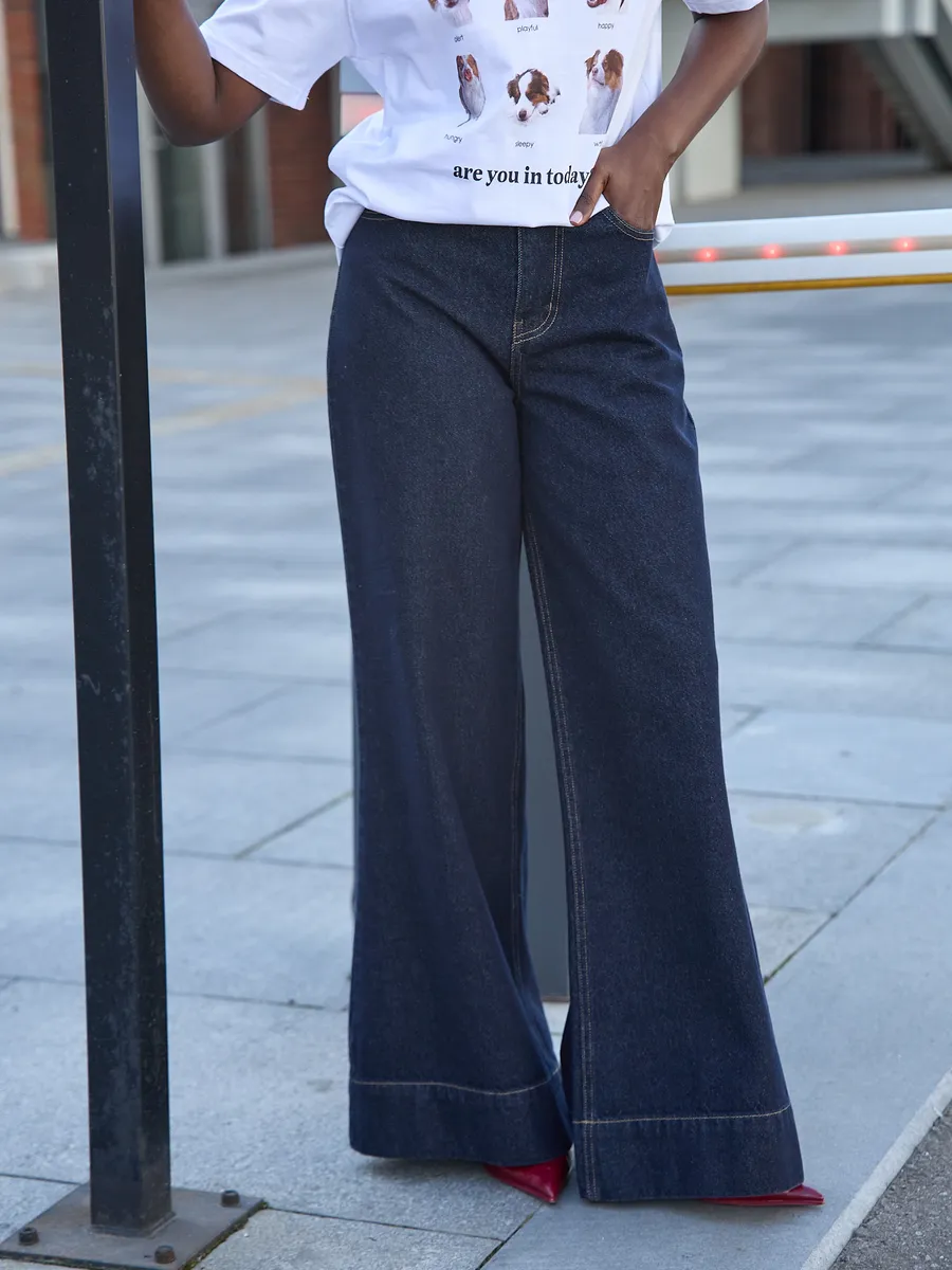Джинсы широкие палаццо клеш Сабрина