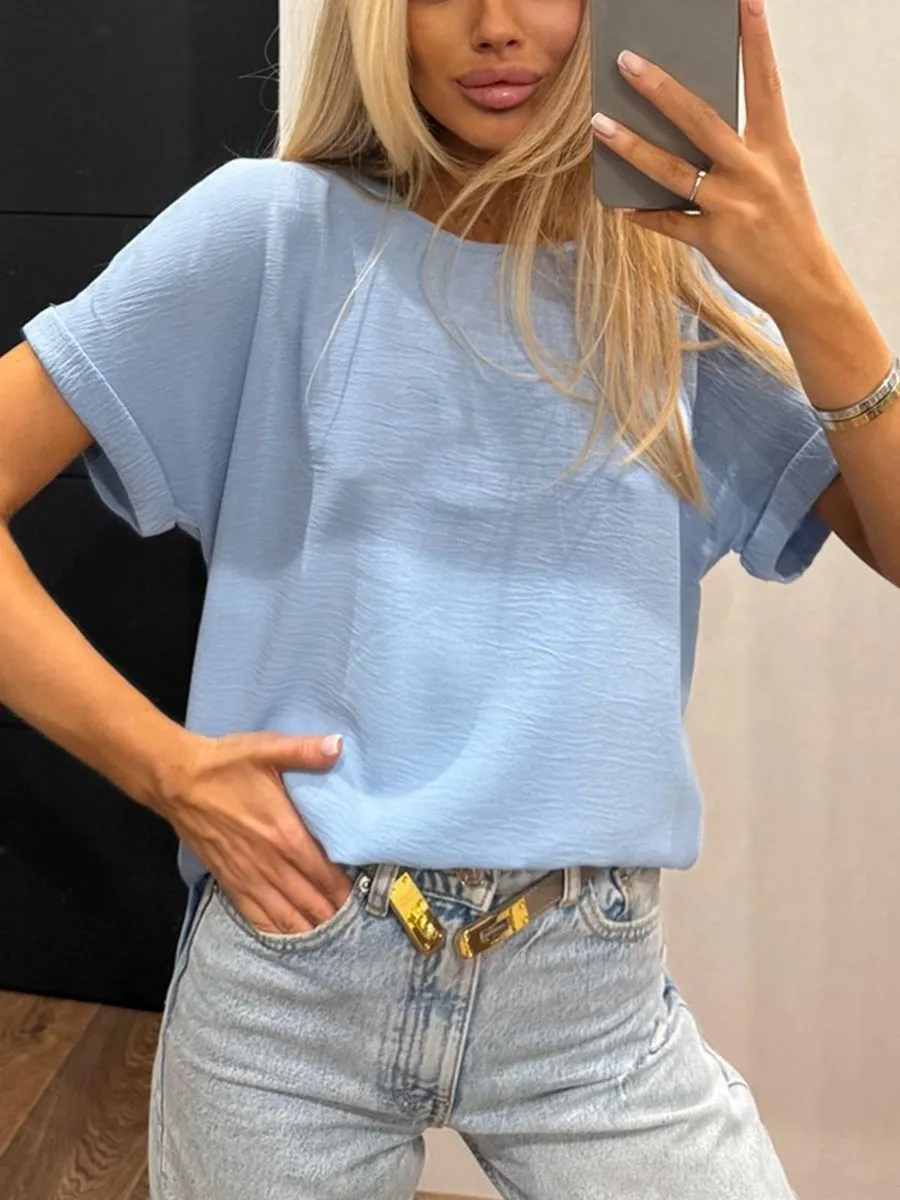 Блузка офисная с коротким рукавом Элиза