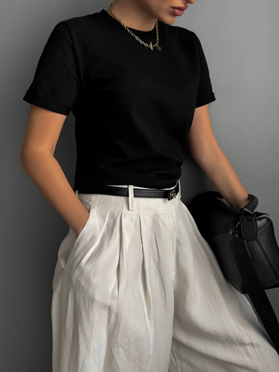 Футболка однотонная базовая хлопок Амабель