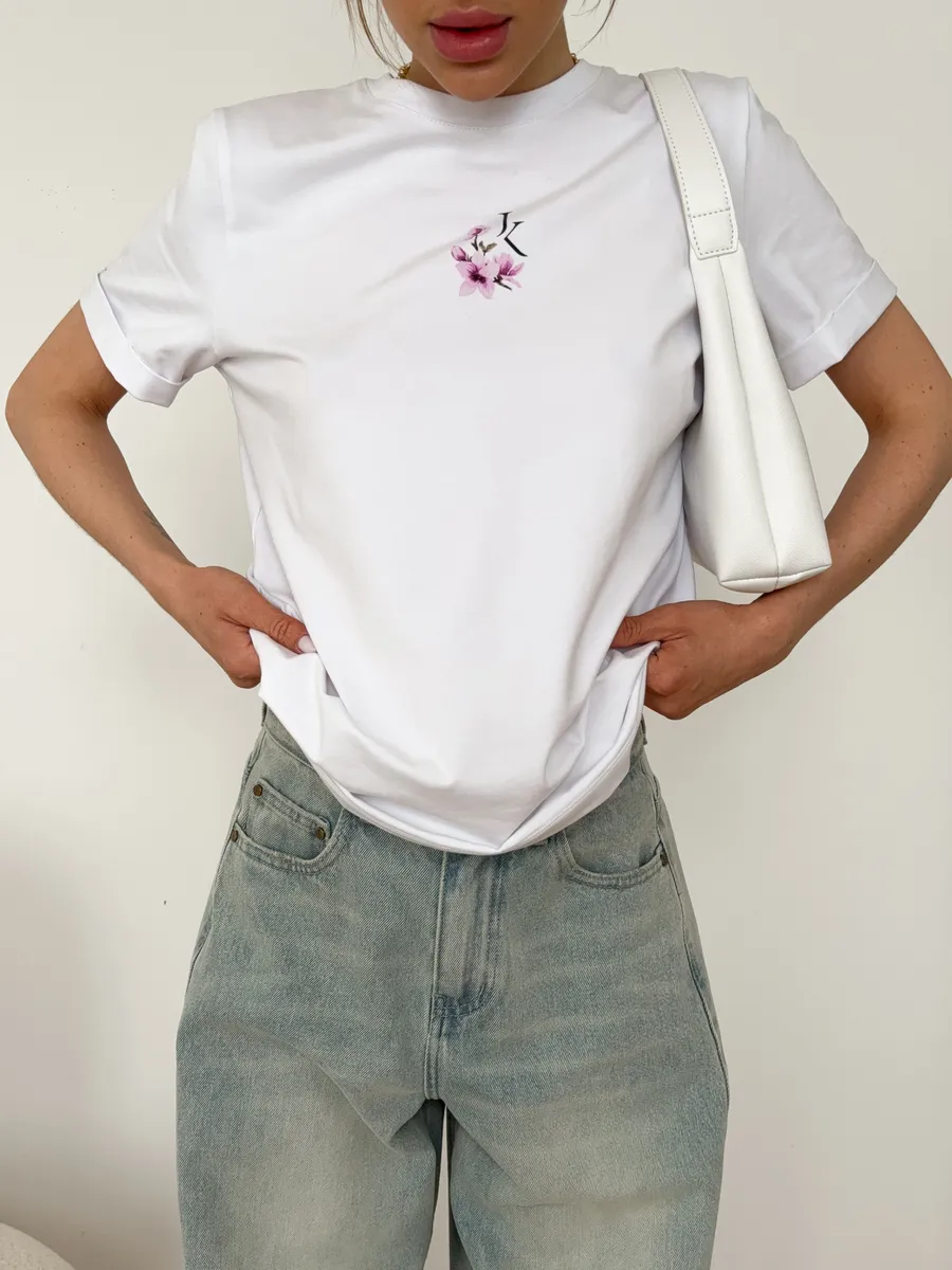 Футболка с принтом базовая хлопок Амабель