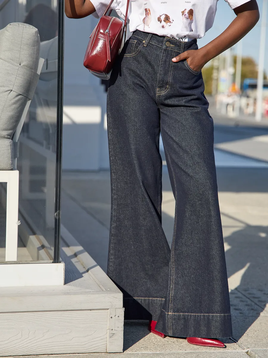 Джинсы широкие палаццо клеш Сабрина