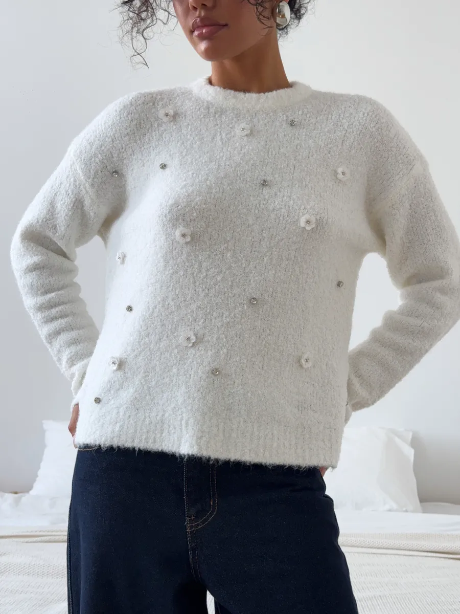 Джемпер вязаный пушистый шерстяной