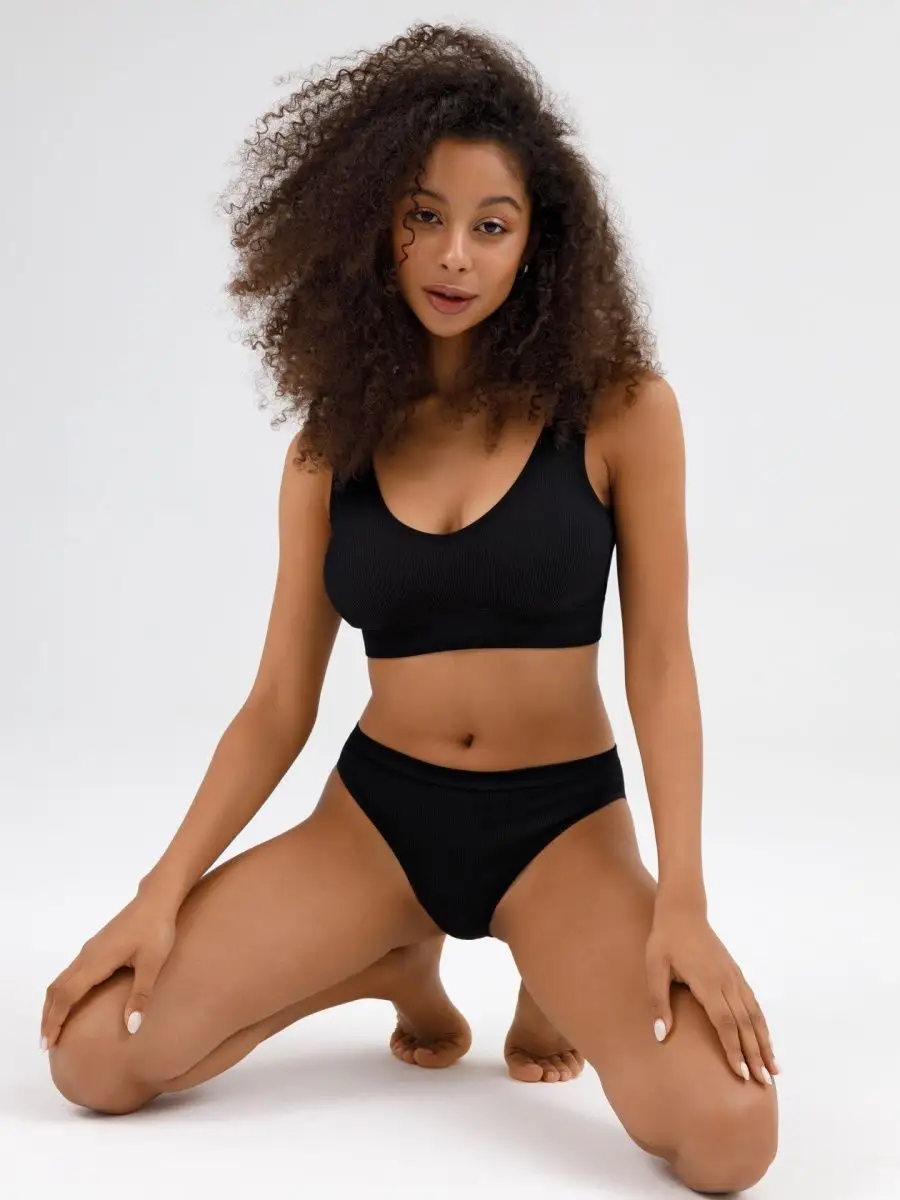 Нижнее белье комплект Тихиро бесшовное в рубчик