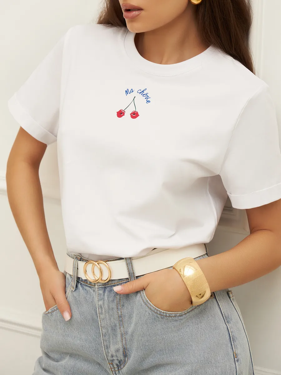 Футболка с принтом базовая хлопок Амабель