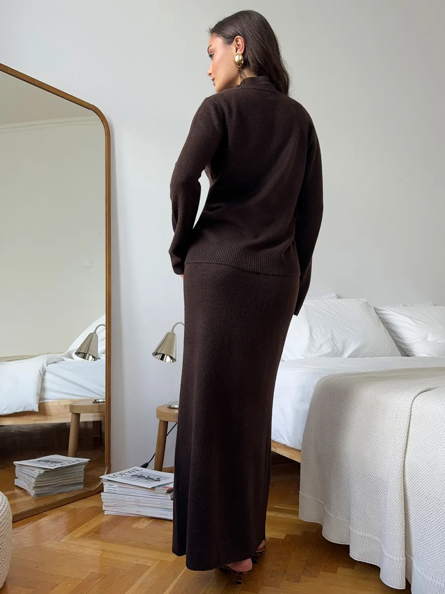 Костюм вязаный платье с кардиганом