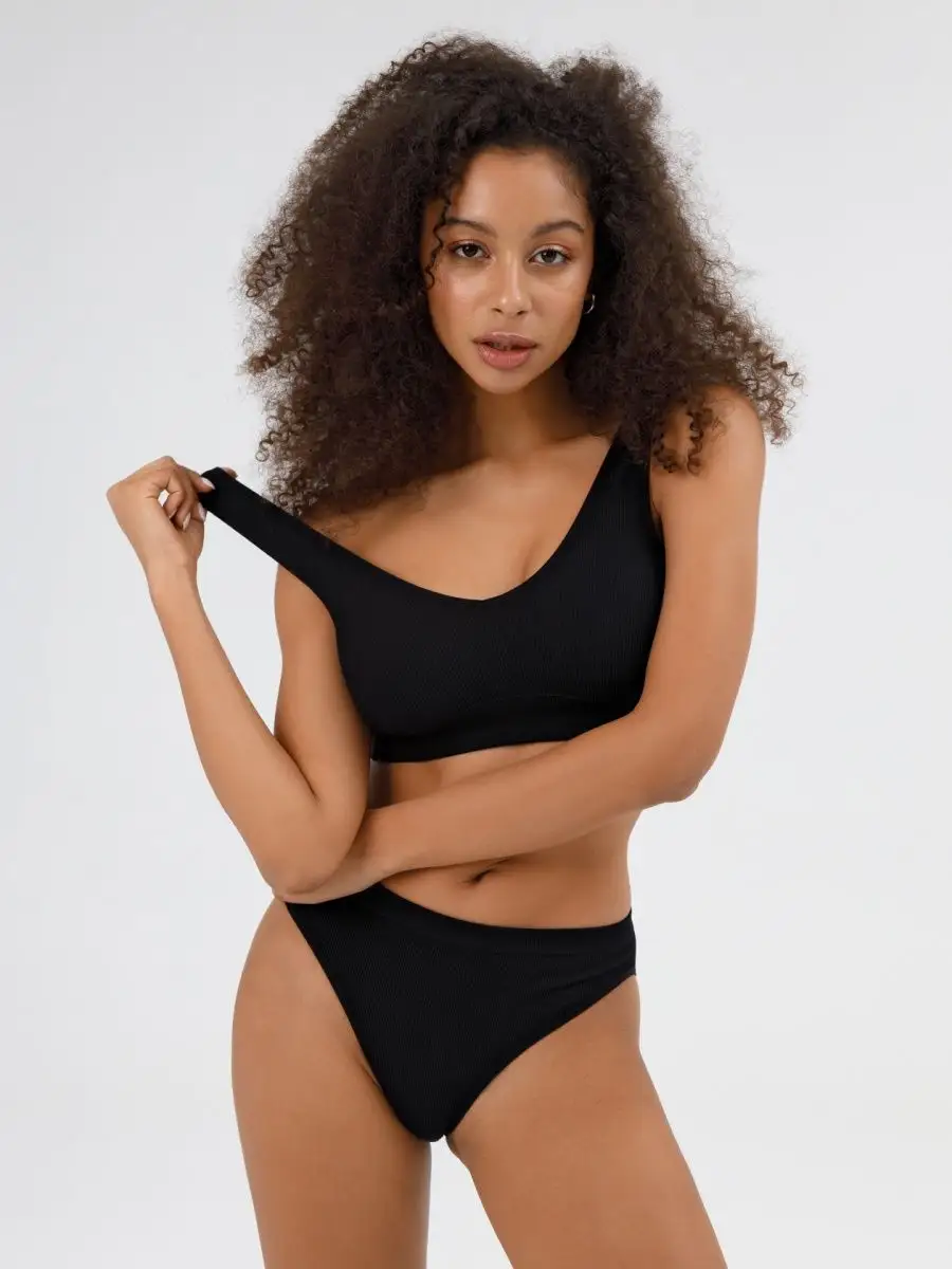 Нижнее белье комплект Тихиро бесшовное в рубчик