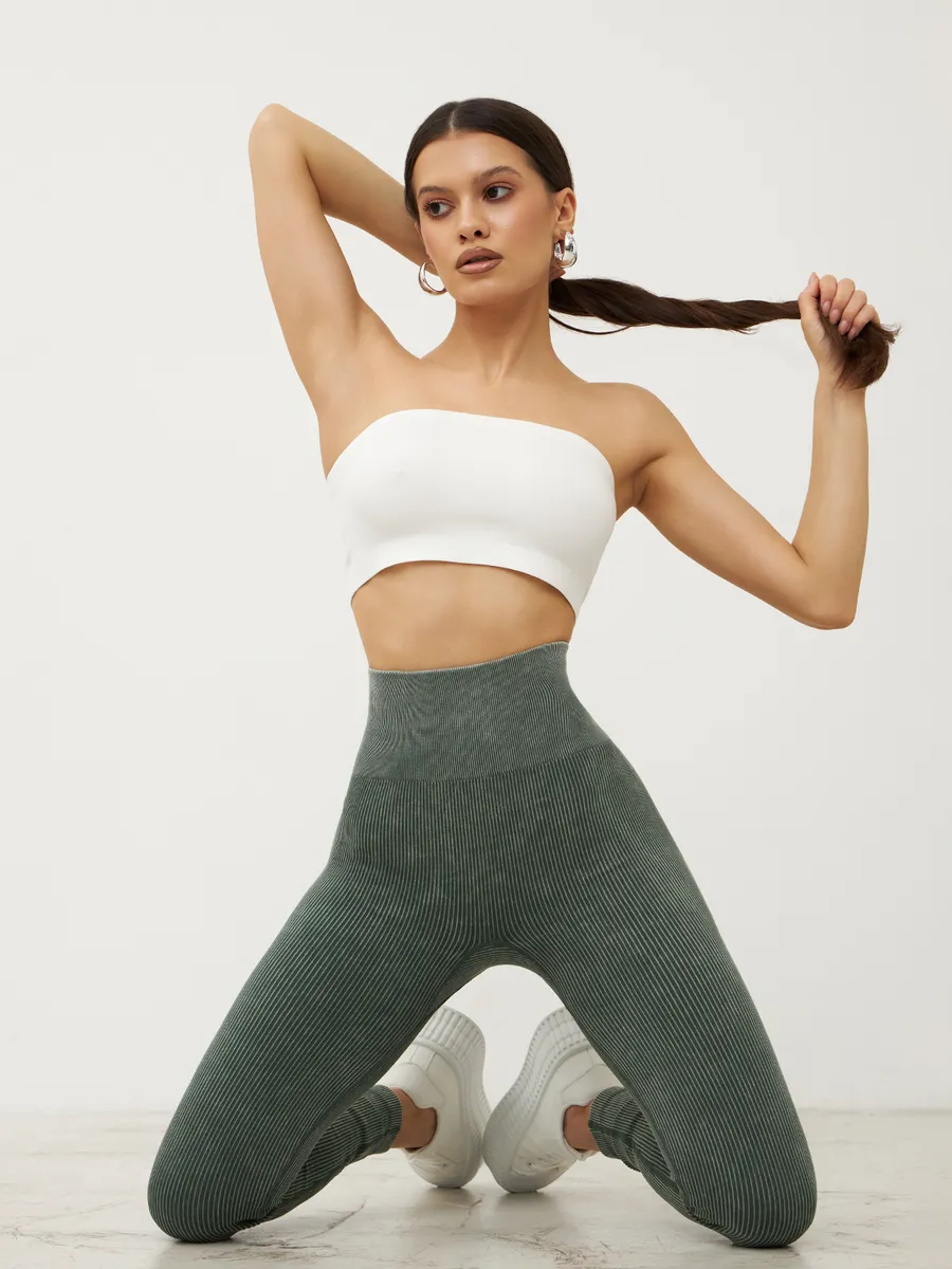 Лосины в рубчик леггинсы спортивные