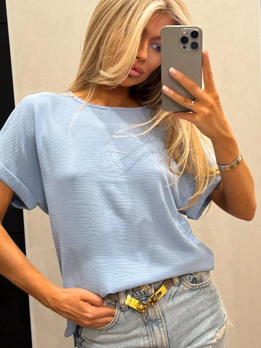 Блузка офисная с коротким рукавом Элиза