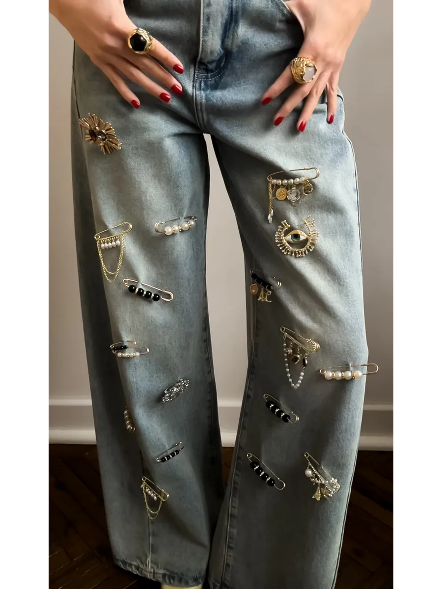 Джинсы багги широкие Надин