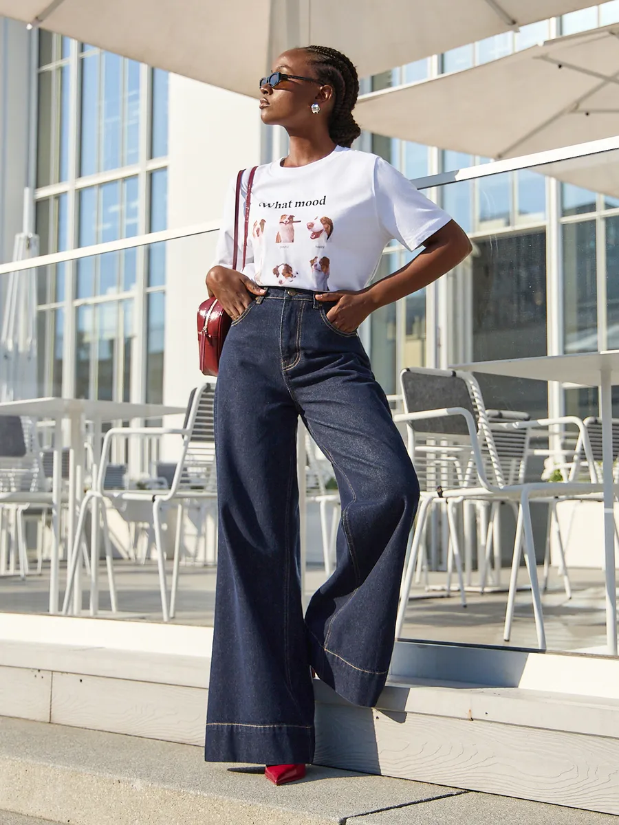 Джинсы широкие палаццо клеш Сабрина