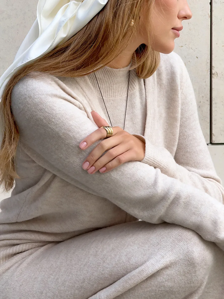 Костюм вязаный платье с кардиганом