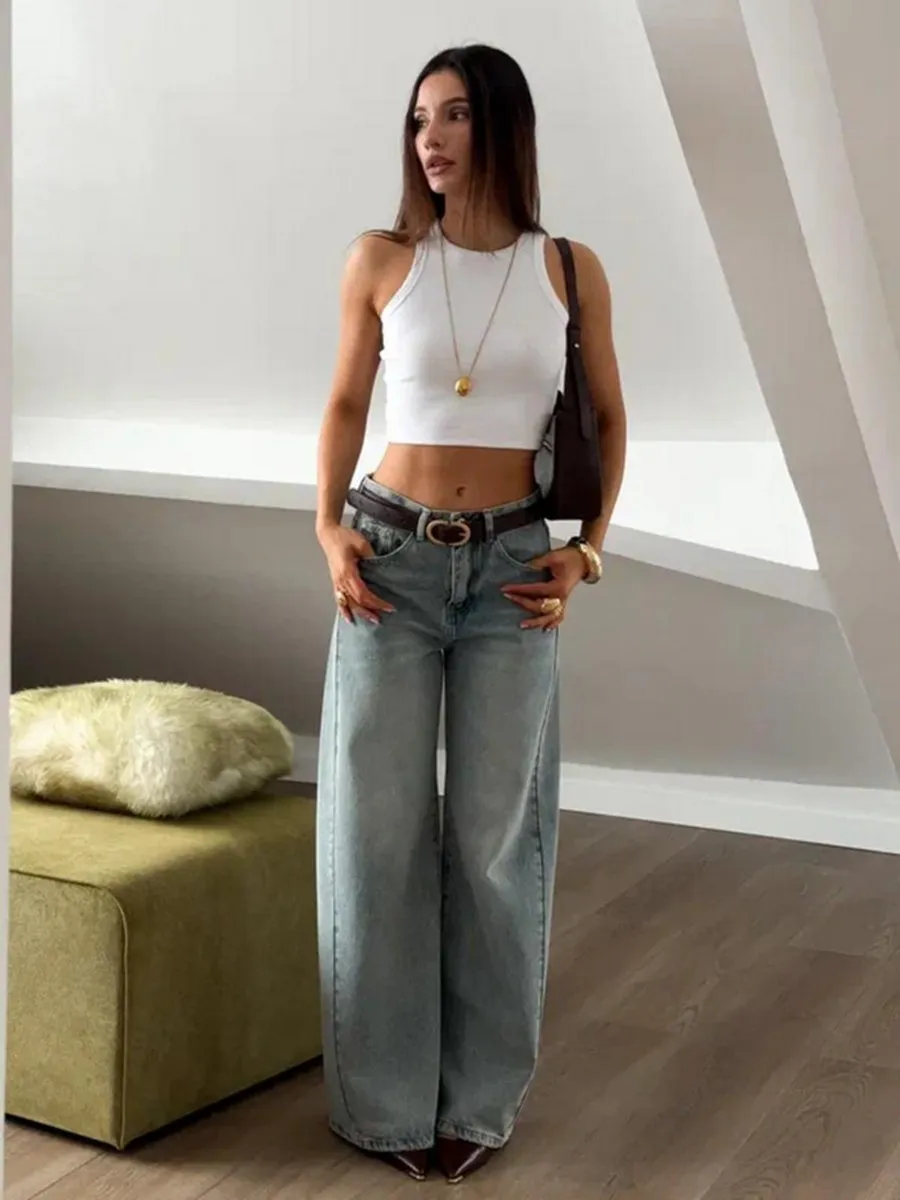 Кроп топ майка в рубчик укороченная