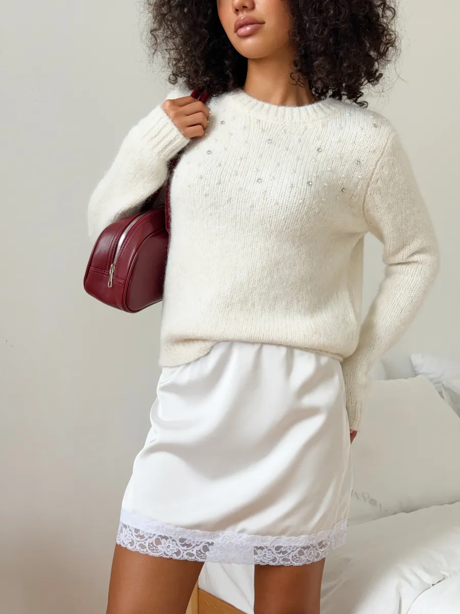 Свитер вязаный пушистый шерстяной