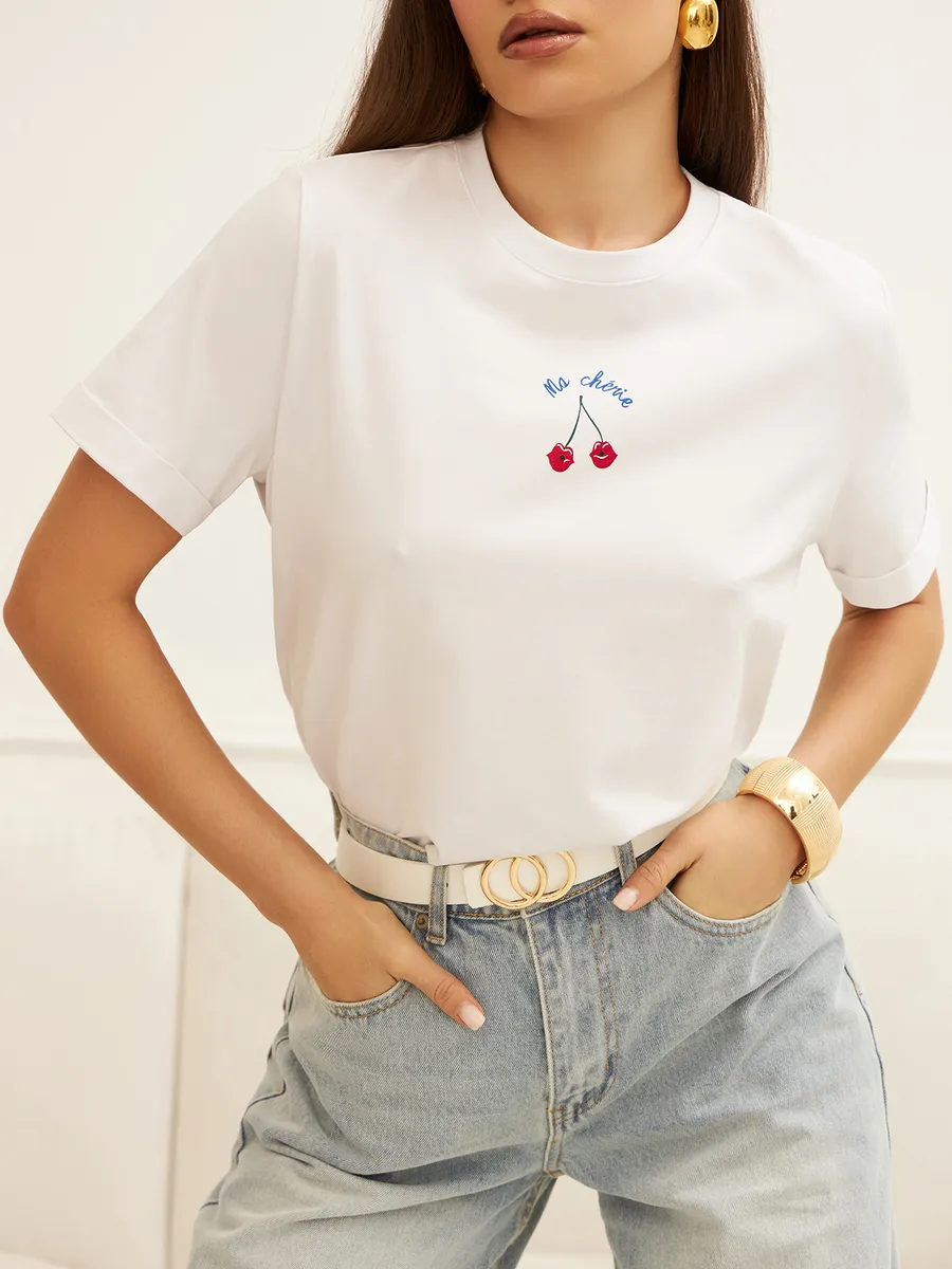 Футболка с принтом базовая хлопок Амабель