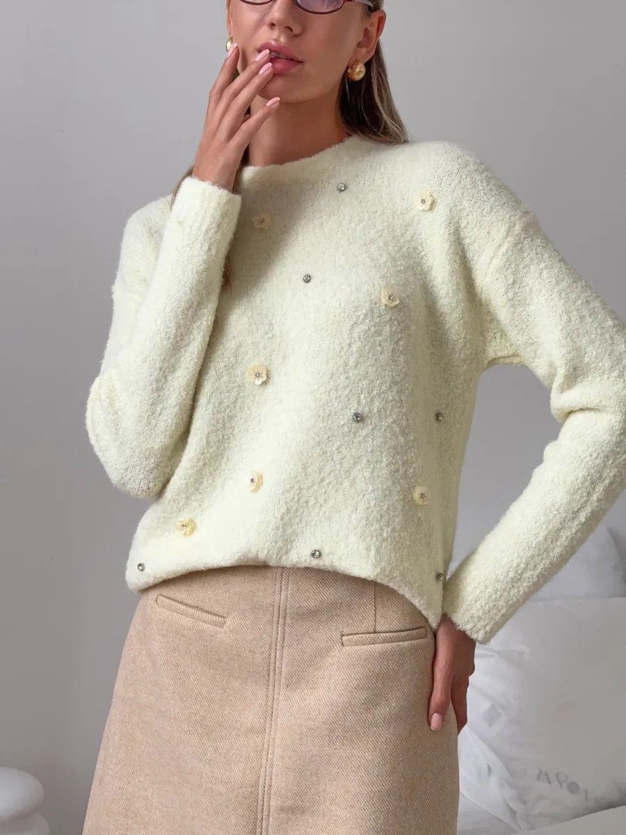 Джемпер вязаный пушистый шерстяной