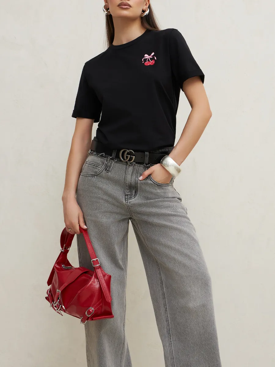 Футболка с принтом базовая хлопок Амабель