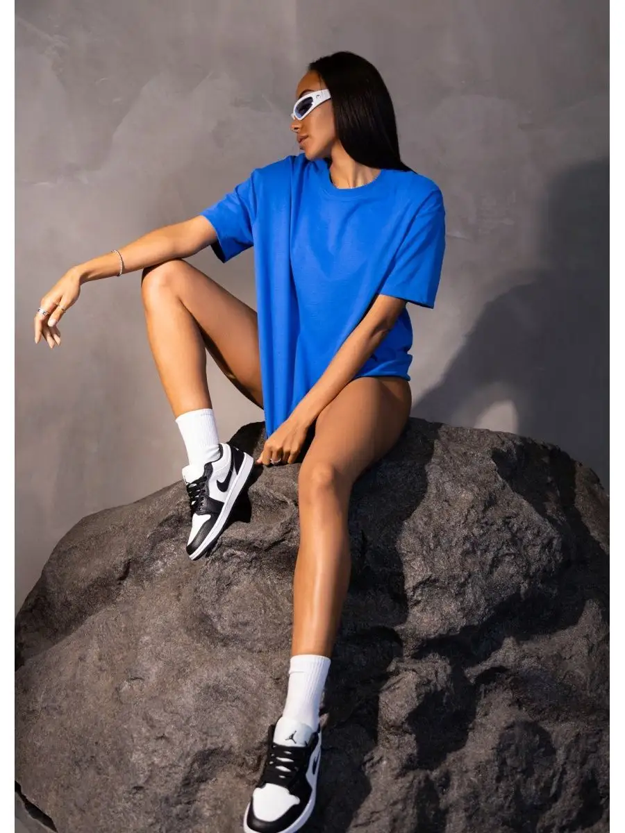 Футболка оверсайз однотонная базовая хлопок