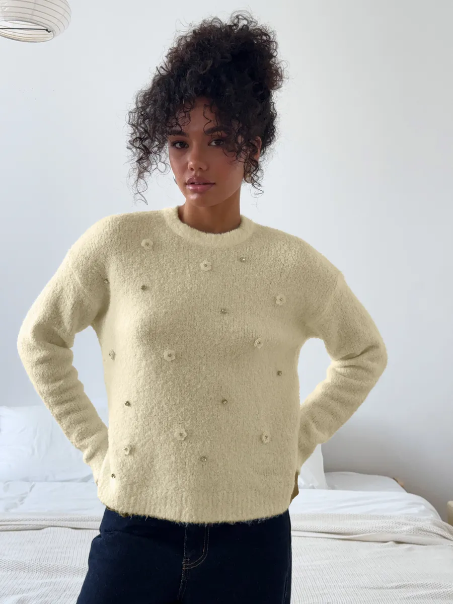 Джемпер вязаный пушистый шерстяной