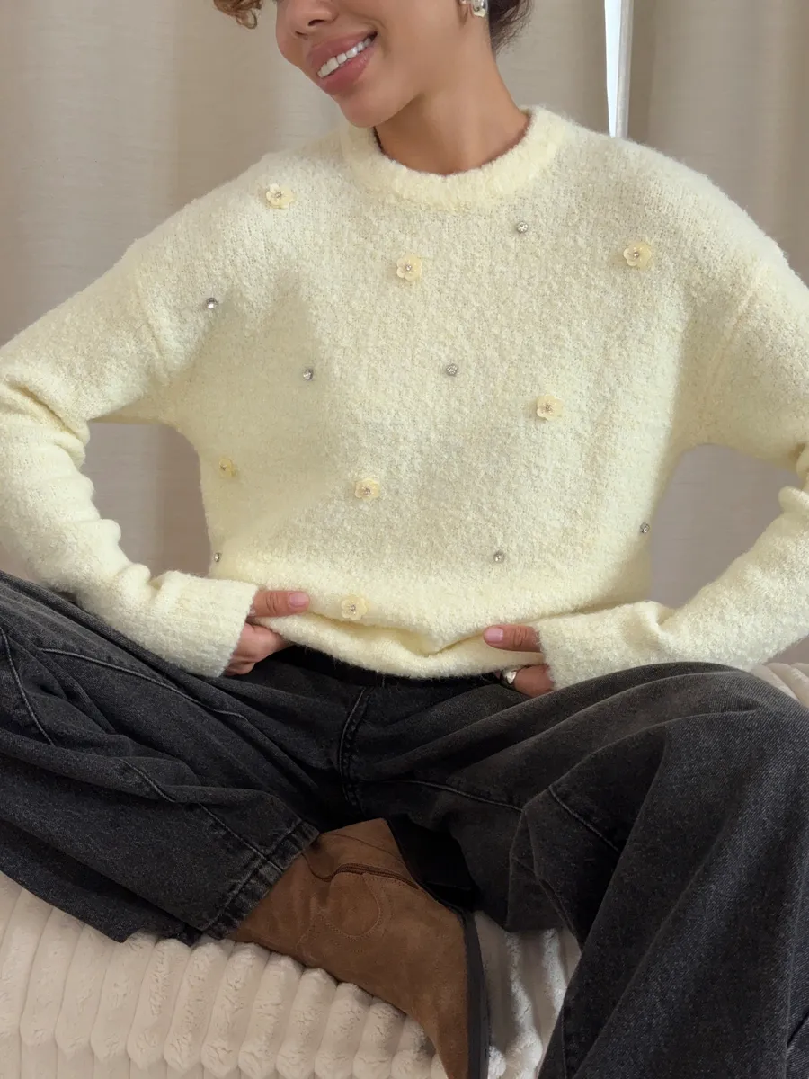 Джемпер вязаный пушистый шерстяной