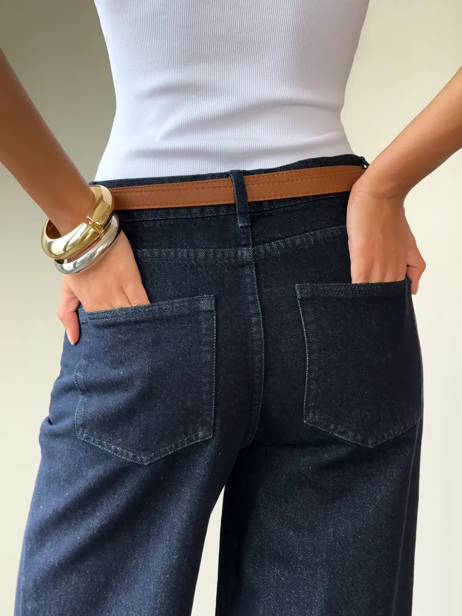 Джинсы широкие клеш палаццо со стрелками Сабрина