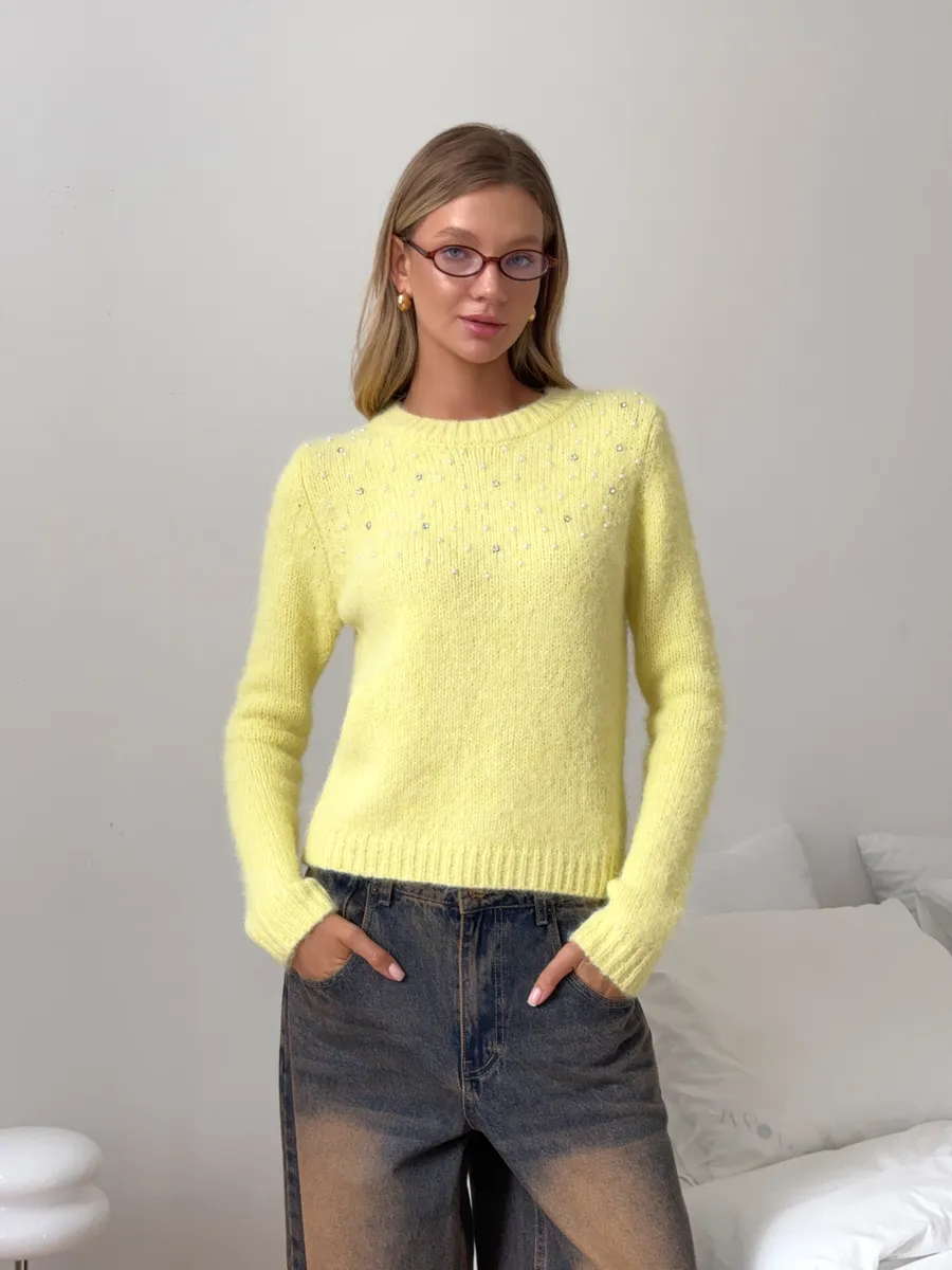 Свитер вязаный пушистый шерстяной