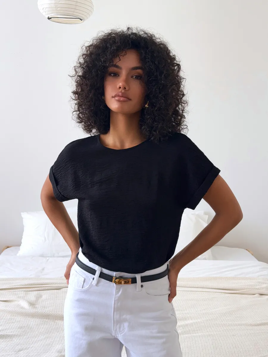 Блузка офисная с коротким рукавом Элиза