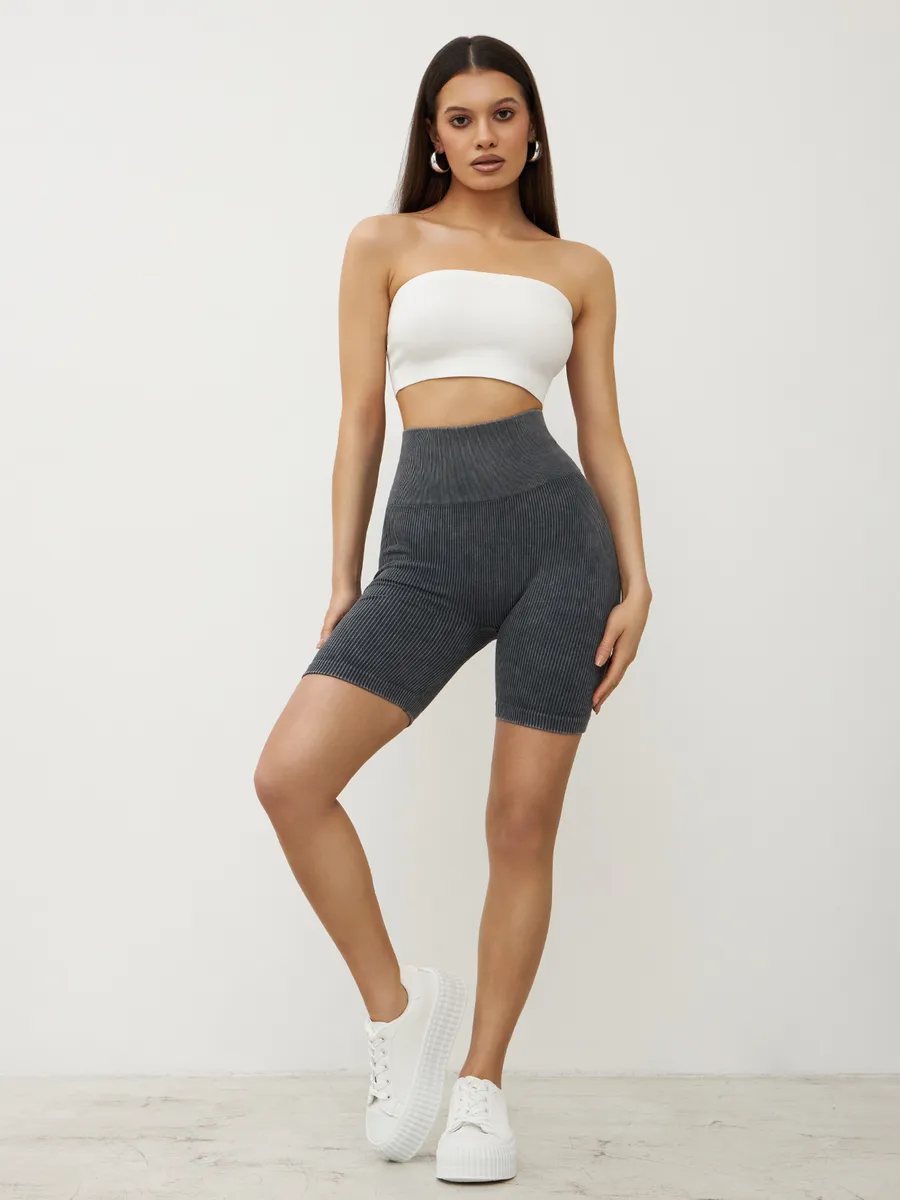 Велосипедки в рубчик короткие утягивающие Дженнер