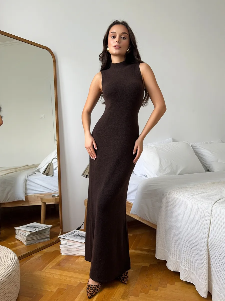 Костюм вязаный платье с кардиганом