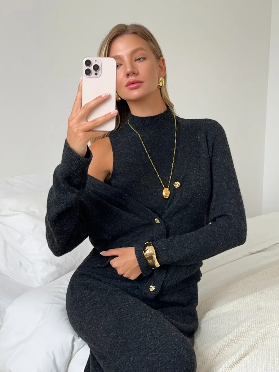 Костюм вязаный платье с кардиганом