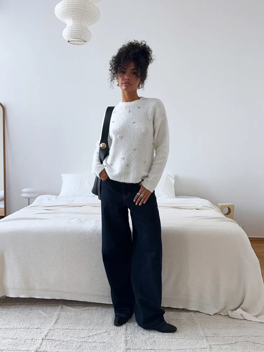 Джемпер вязаный пушистый шерстяной