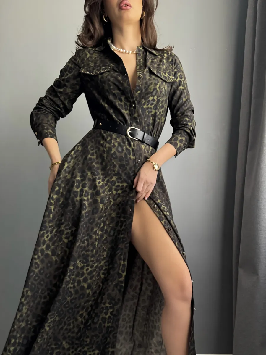 Платье рубашка длинное