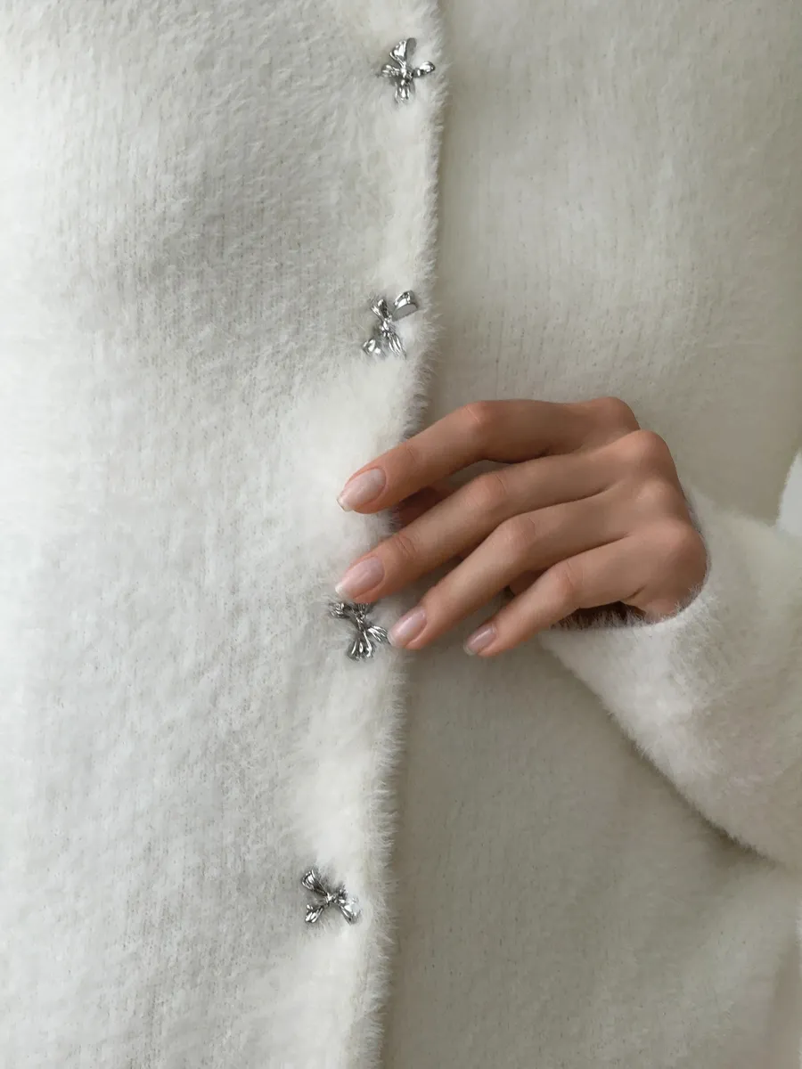 Костюм вязаный c кардиганом и юбкой