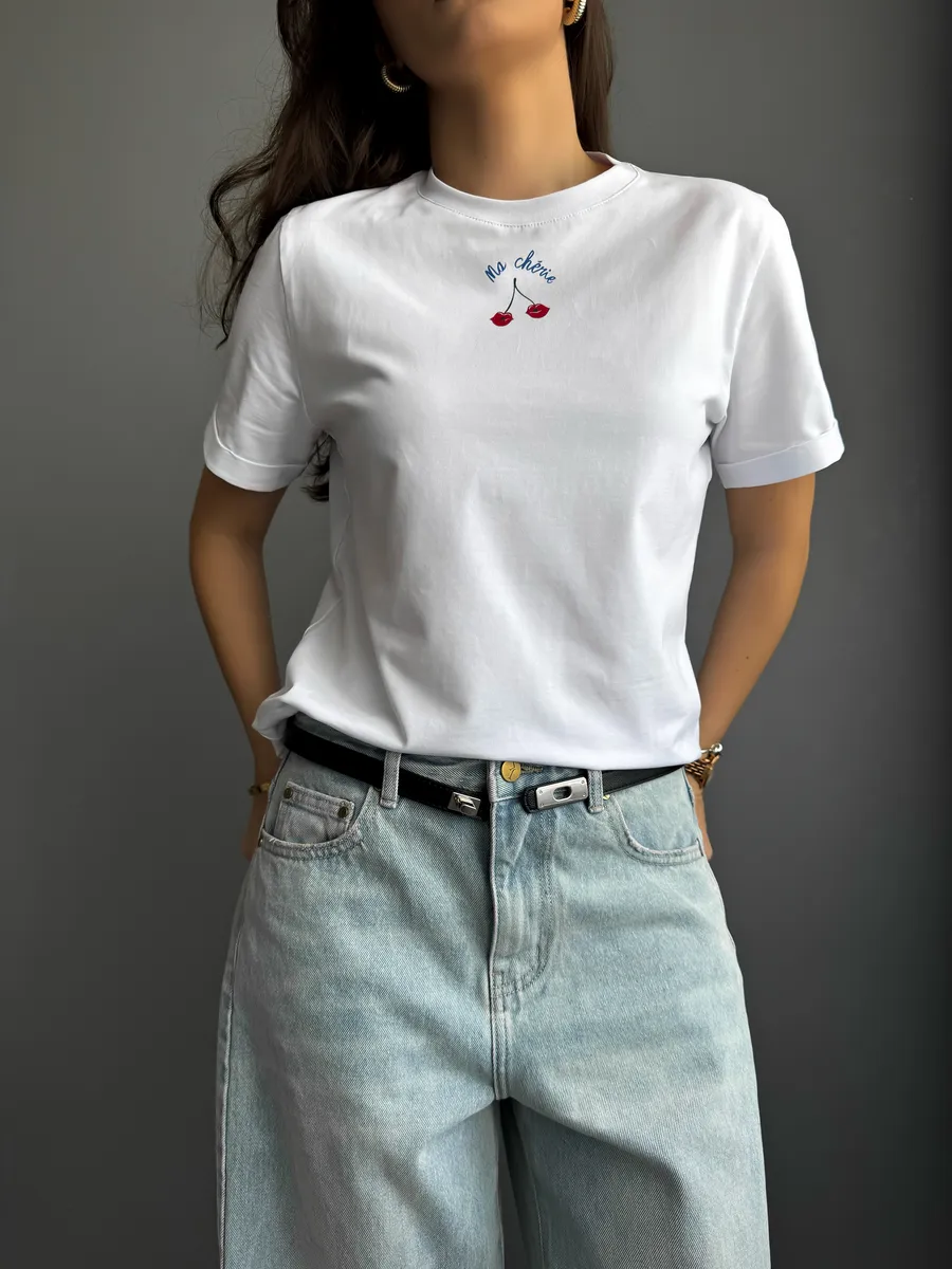 Футболка с принтом базовая хлопок Амабель