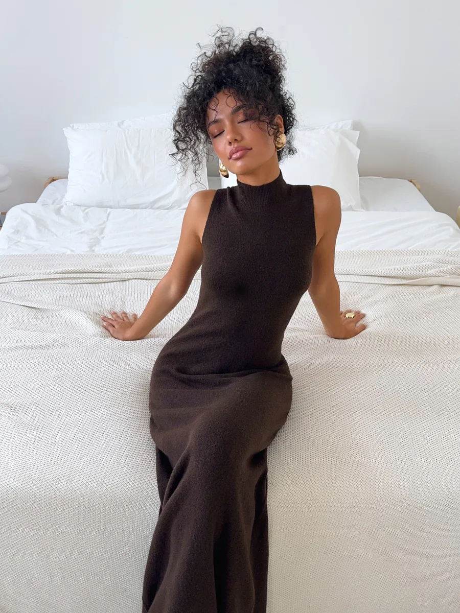 Костюм вязаный платье с кардиганом