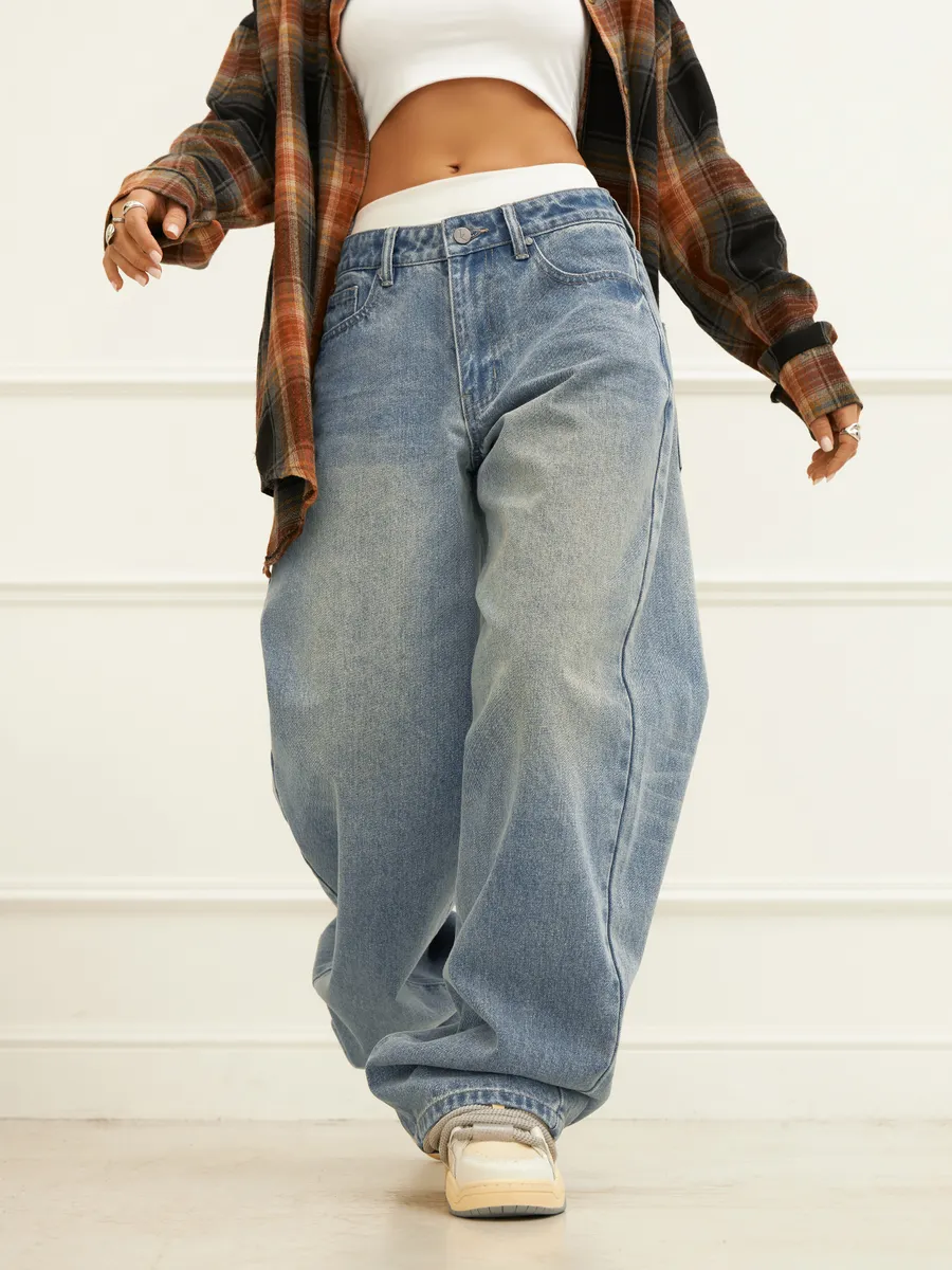 Джинсы багги у2k широкие