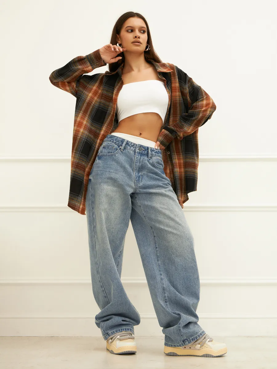 Джинсы багги у2k широкие