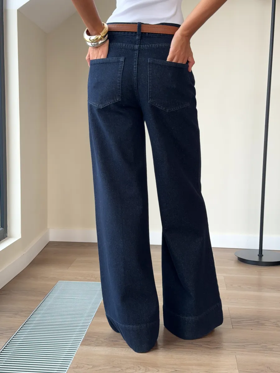 Джинсы широкие клеш палаццо со стрелками Сабрина