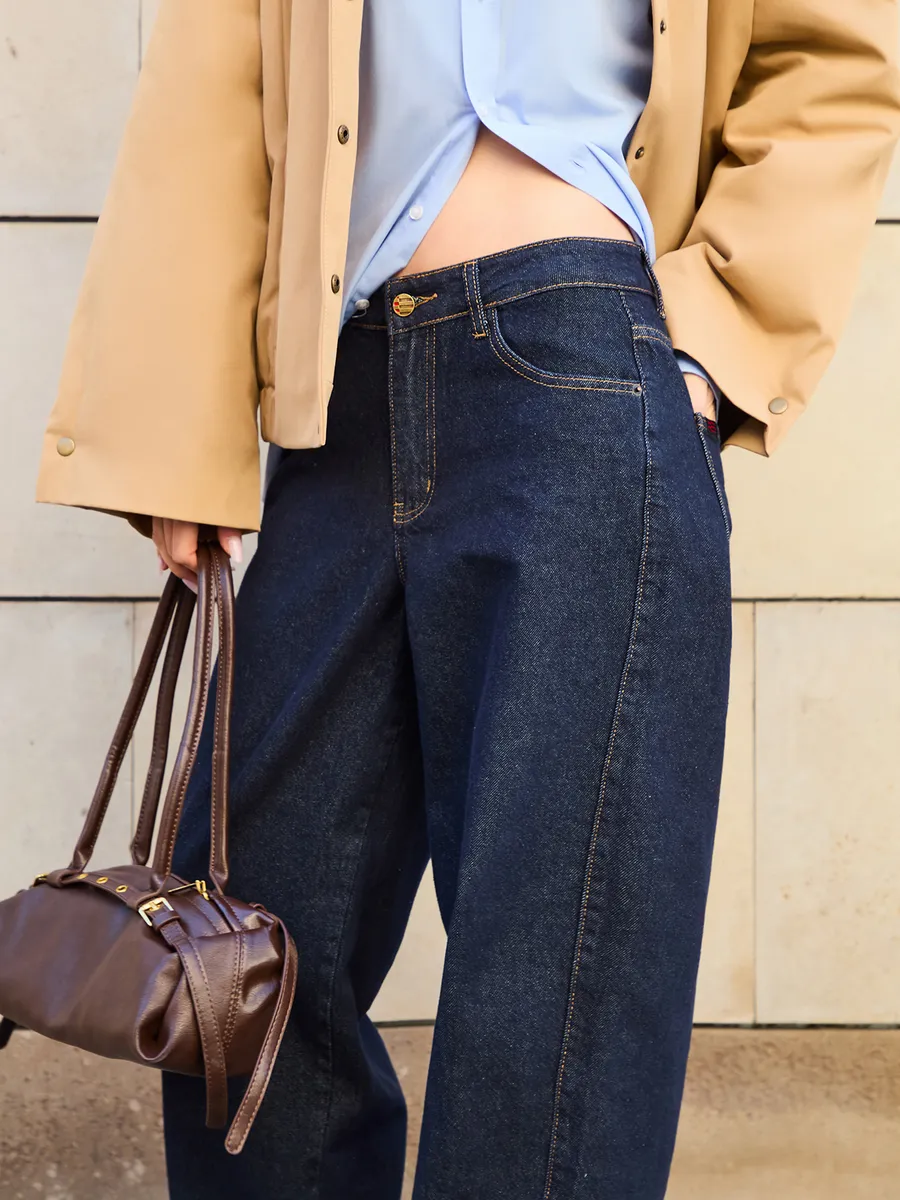 Джинсы прямые широкие багги