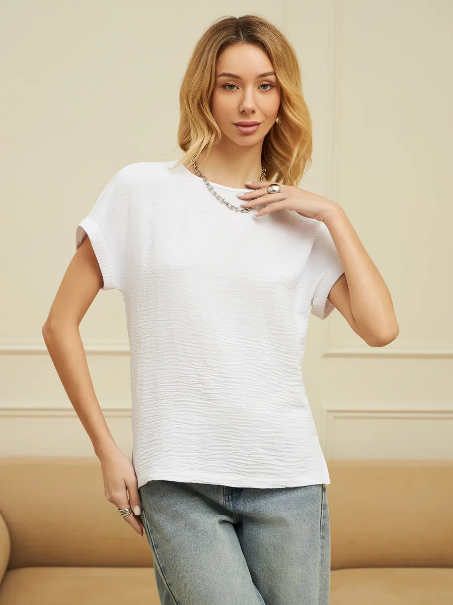 Блузка офисная с коротким рукавом Элиза