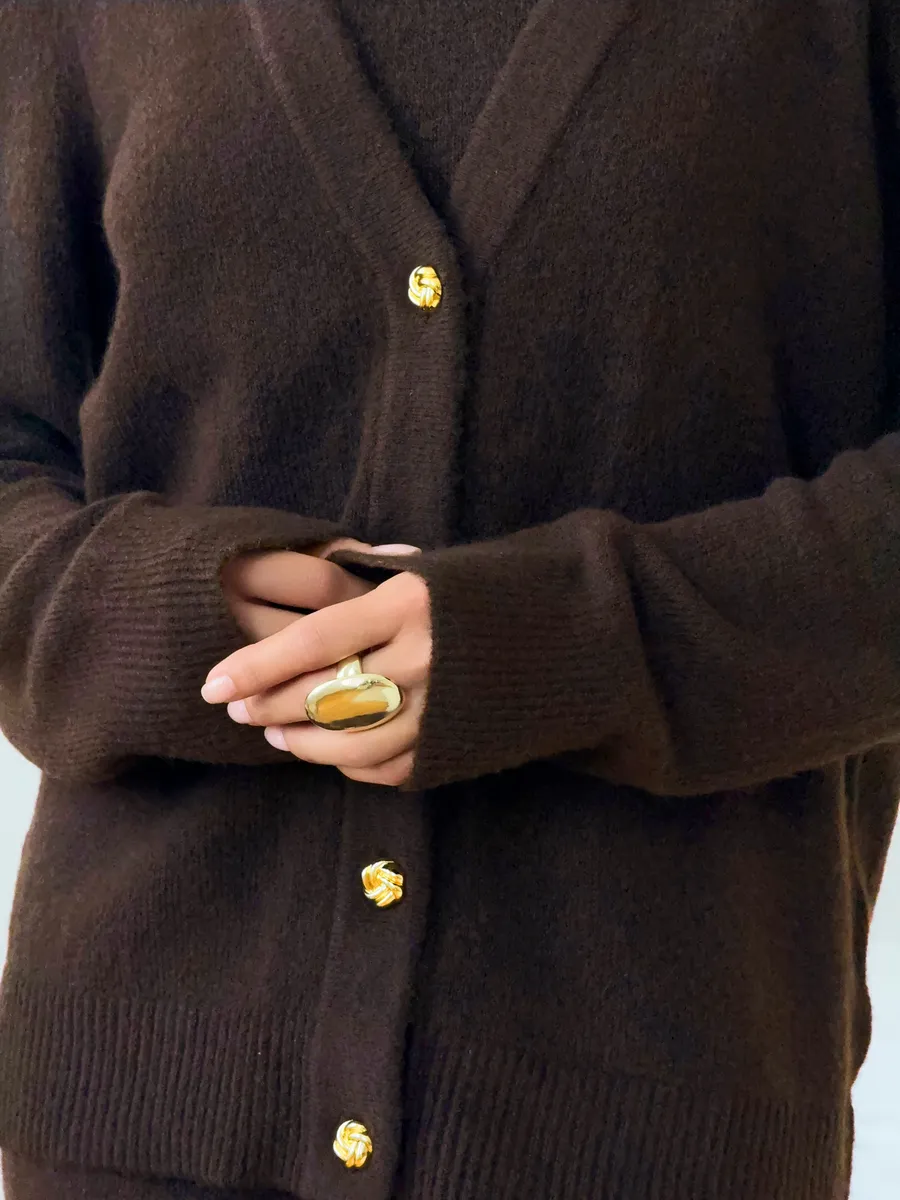 Костюм вязаный платье с кардиганом