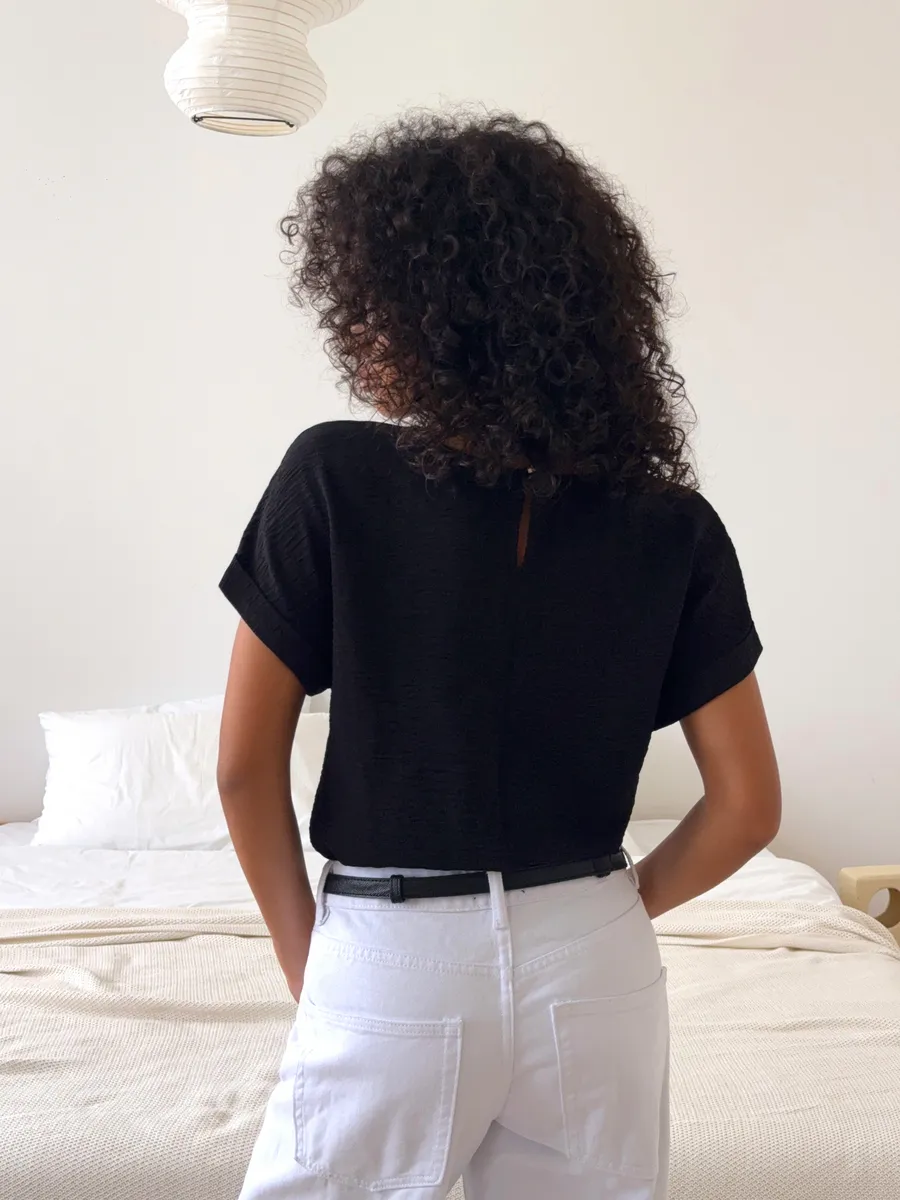 Блузка офисная с коротким рукавом Элиза