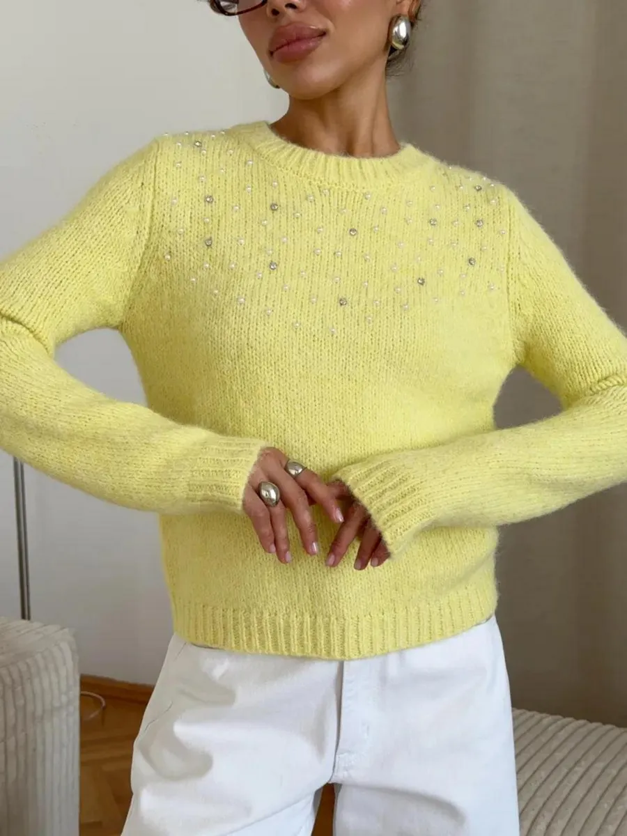 Свитер вязаный пушистый шерстяной